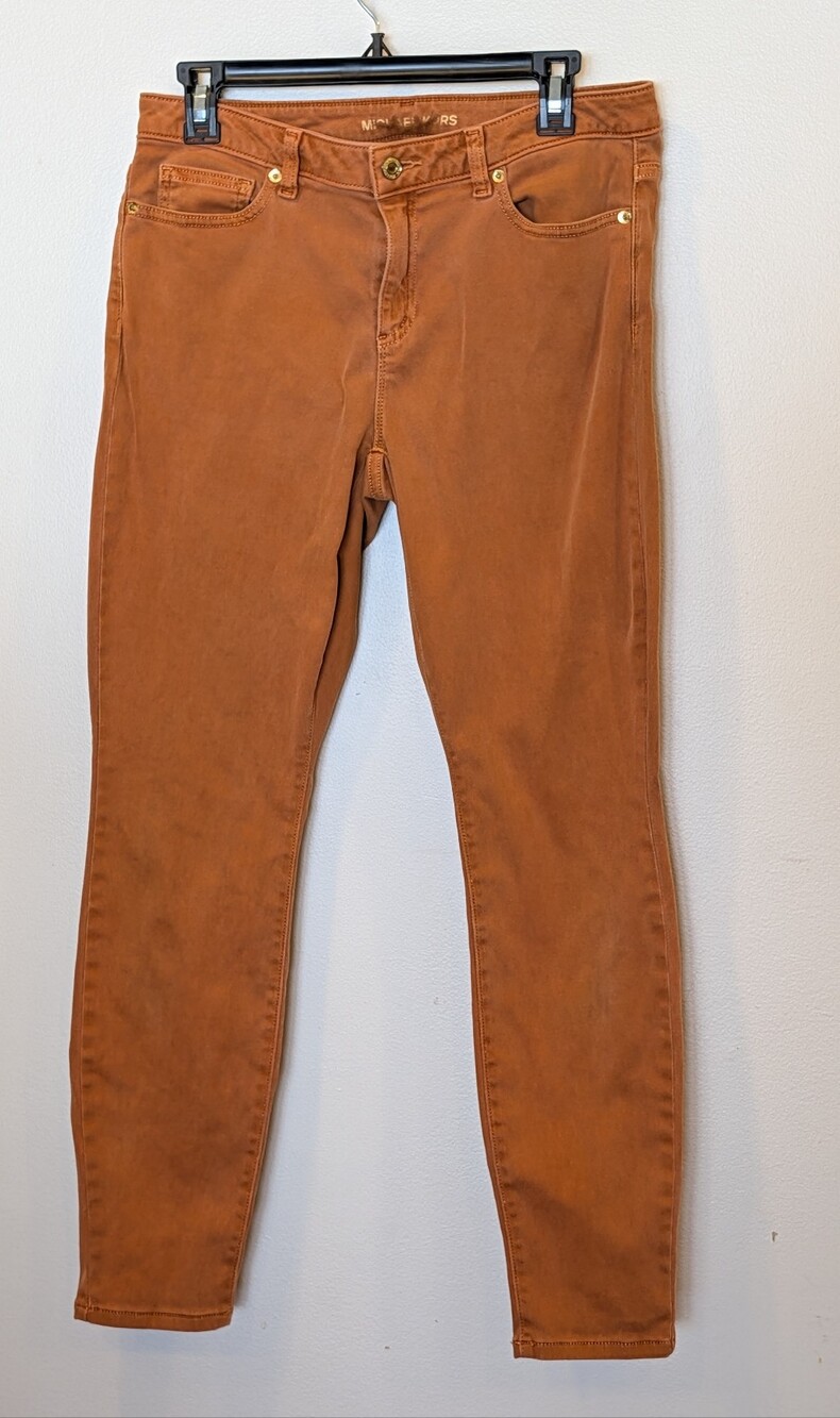 Michael Kors Izzy Rust Skinny Jeans Size 8 Mid Rise Stretch